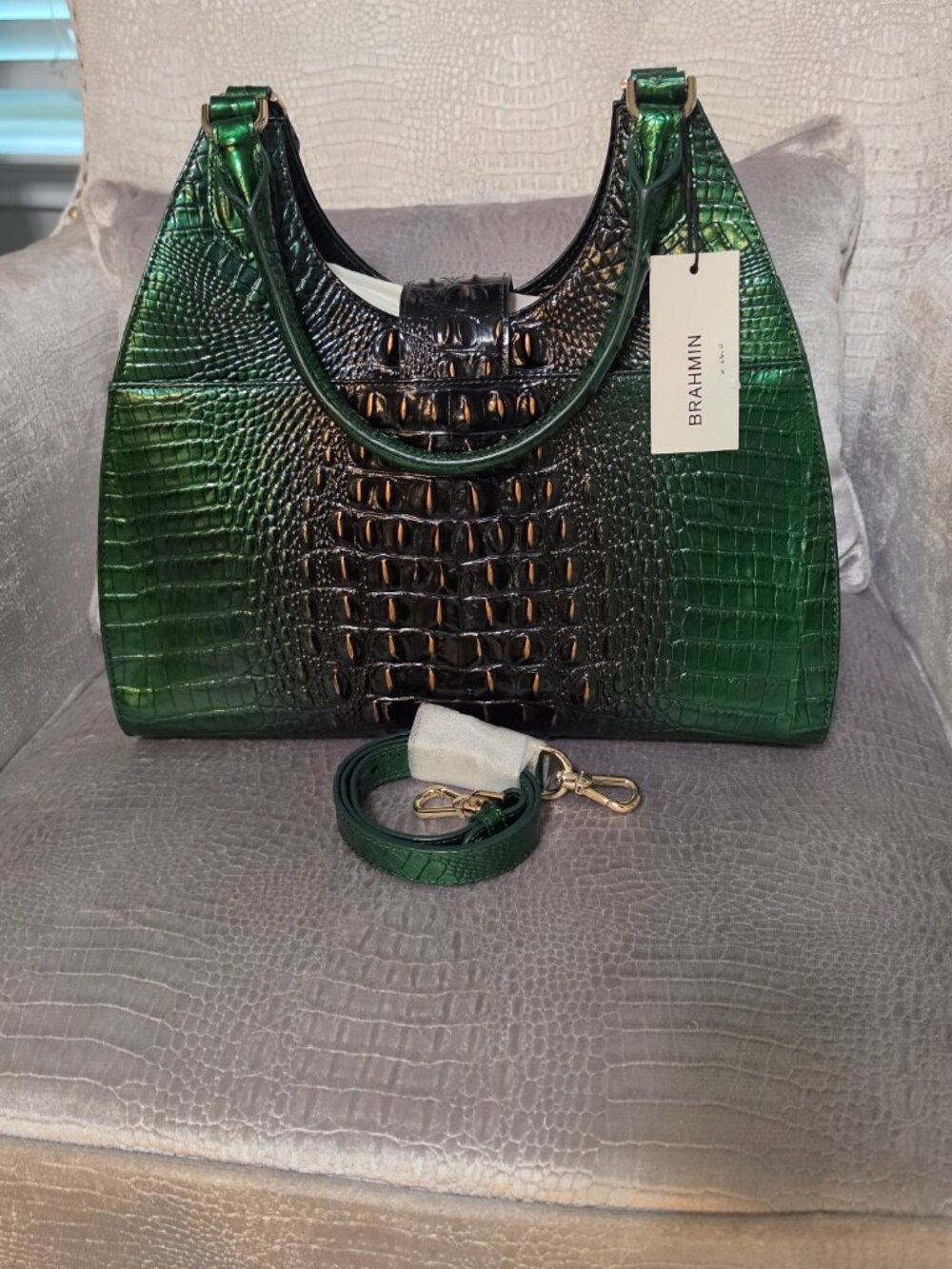 Brahmin Large Adrian Evergreen Ombre Melbourne NWT - Picture 3 of 8